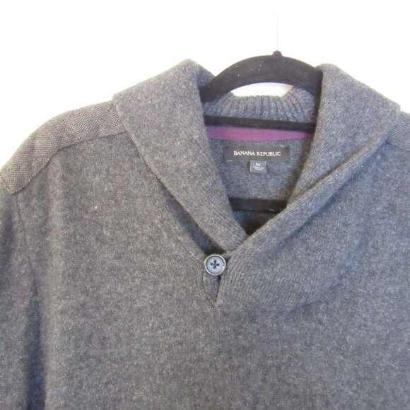 Banana Republic Gray Wool Collared Sweater Men's Medium - Picture 3 of 7